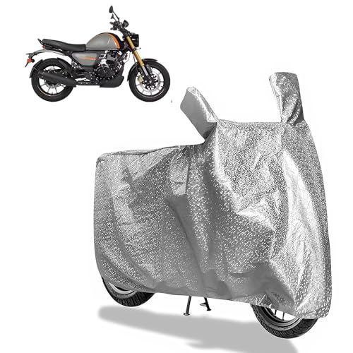 Image of Sulfar Bike Cover for TVS Ronin (Standard /Triple Tone) | Waterproof, Dustproof & UV Protected | All Weather Two Wheeler Cover (Silver) New 2026 Variants
