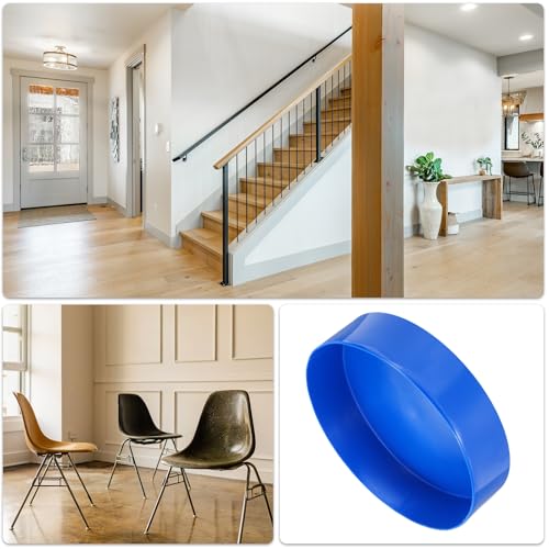 Image of uxcell 2pcs Rubber End Caps 225mm(8 7 /8 Inch) ID x 80mm(3 1 /8 Inch) H Vinyl Round Tube Bolt Cap Cover Screw Thread Protectors Blue