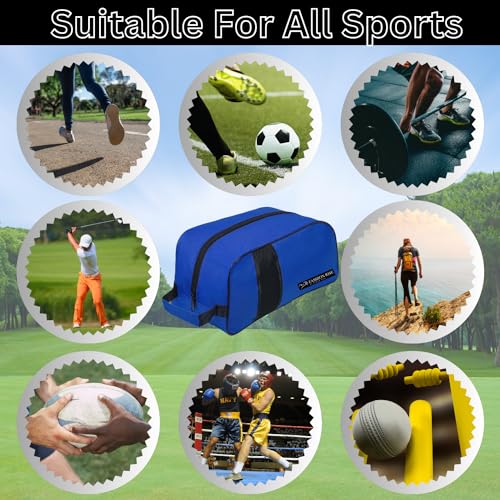 Waterproof Sports Boot/Shoe/Travel Bag for Football Cricket Rugby Golf Toiletry Gym for Boy/Girl Men/Women (Multi Colors) (Blue)4