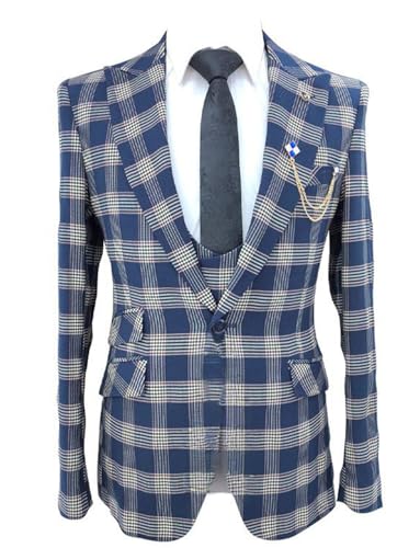 Blazer de mariage haut de gamme et smoking à carreaux ajusté de banquet