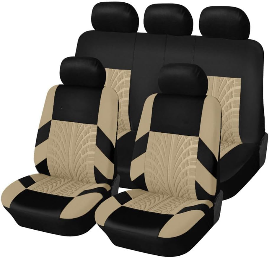 Fundas Asientos Coche para Mitsubishi Space Star 2013-2025 | Protector de Asiento de Coche de 5 Plazas Cómodo Transpirable Interior Accesorios,D-Beige