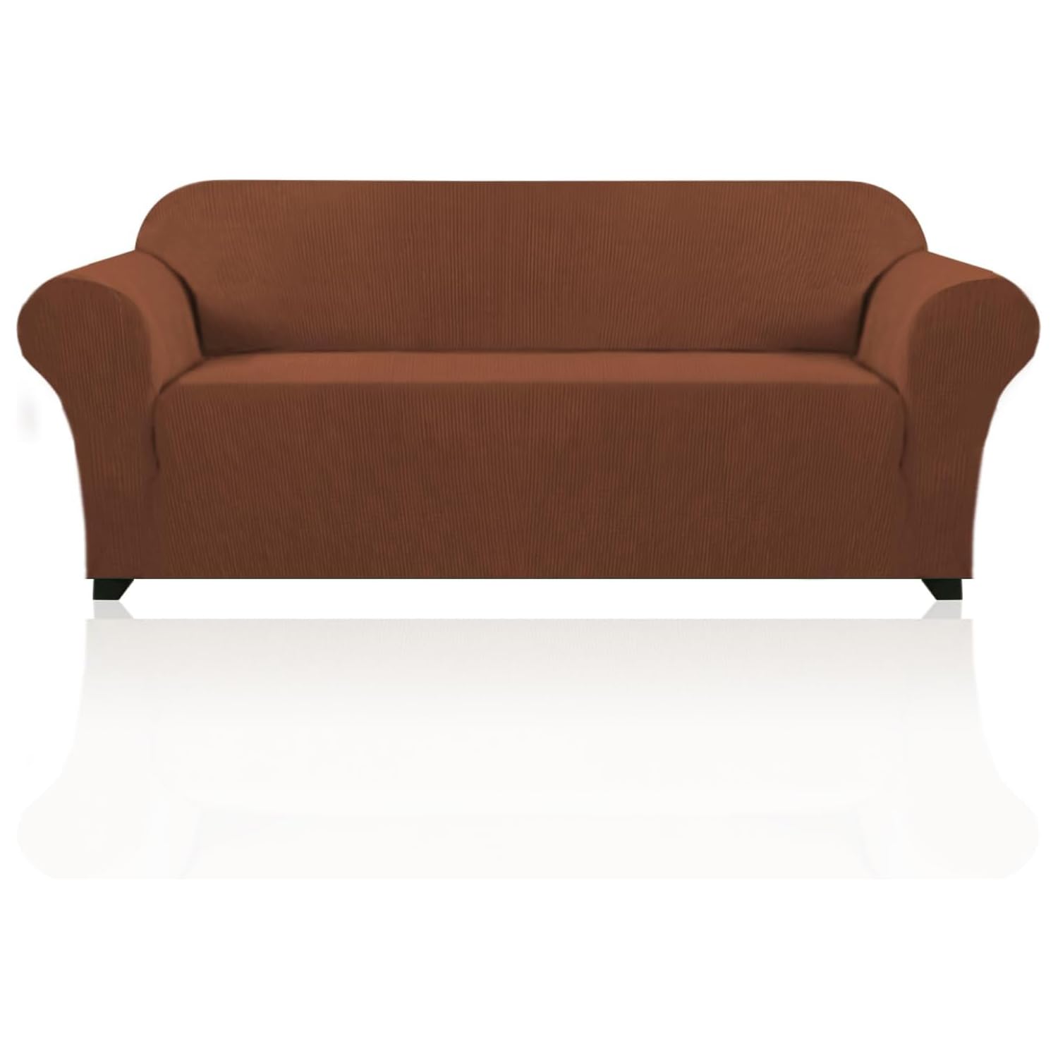 PrinceDeco Stretch Sofa Cover Slipcover 1-Piece, Spandex Jacquard Fabric Universal Couch Cover for 3 Cushion, Washable Non Slip Sofa Cover, Pet Friendly (Large Sofa 90"-100",Caramel)