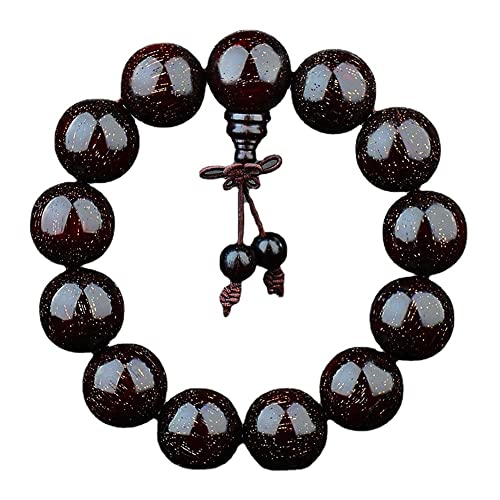 HX&QX Bracelet en Bois de Rose Collier de Chapelet en Acajou pour Homme et Femme (2.0CM*12pcs) Cover