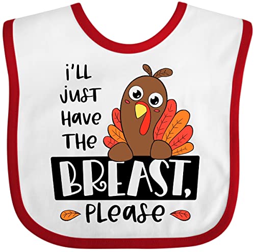 inktastic I'll Just Have the Breast, Please Cute Turkey Baby Bib