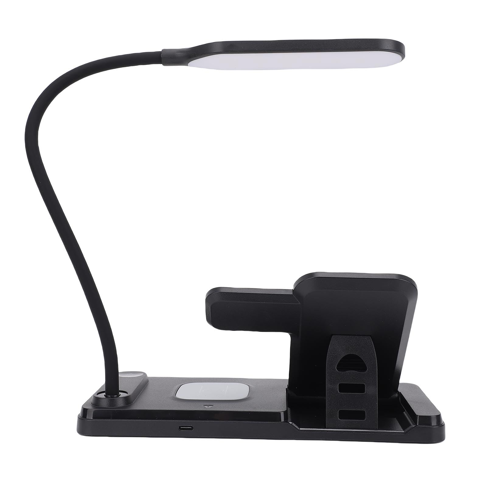 SIXRUN Station de Chargement sans Fil 3 en 1, Support de Chargement ABS avec Lampe, Chargeur Rapide 15 W pour écouteurs de Téléphone, Montre Intelligente, Station de de Bureau de Type C pour Les