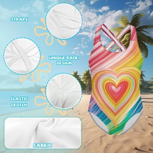 Girls One-Piece Swimsuit with Cross-Back Straps - Quick-Dry, Elastic, Cool, Comfort for Beach and Pool3