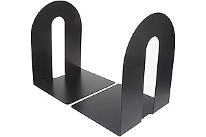 Officemate Heavy Duty Friction Grip Bookends, 10-Inch, Non-Skid Base, Black, Pair (93142)