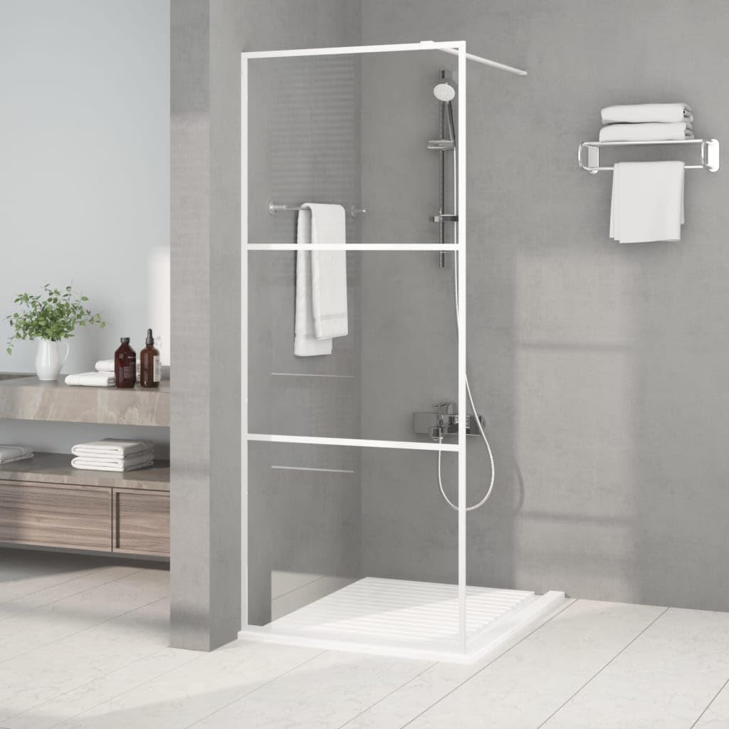 Parete Doccia Walk in Bianca 80x195 cm Vetro Trasparente ESG,Parete per Doccia Walk-in,Parete Doccia,Componenti Doccia,Pareti Doccia-152120