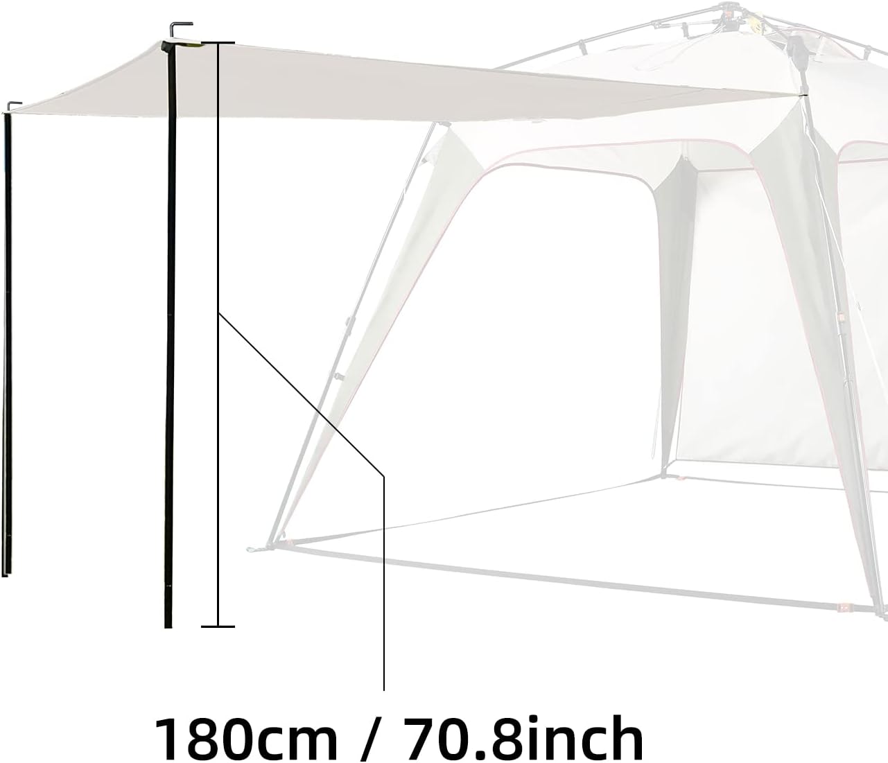 Pop Up Canopy Sun Shelters Shade Tent Pop Up 8.2' X 8.2' - Instant Portable Sports Cabana Umbrella, Easy Set-up and Take Down, with Sun Protection and One Shade Wall Included (Beige)