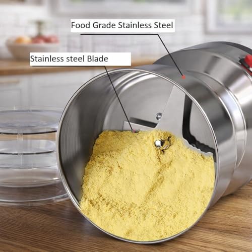 Image of 1000W Electric Grinder SC-8200-300ML Heavy Duty Spice & Coffee Grinder - 4Leaf Stainless Steel Cross Blade,Food Grade Steel,One-Touch Operation,Multi-Purpose Dry Grinder for Spices,Nuts,Herbs & Grains