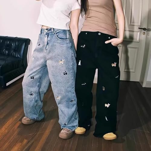 Baggy Jeans Men Graphic Dog Y2k Grunge Jeans Casual Cute Streetwear for Skater Wide Leg Denim Pants Parachute3