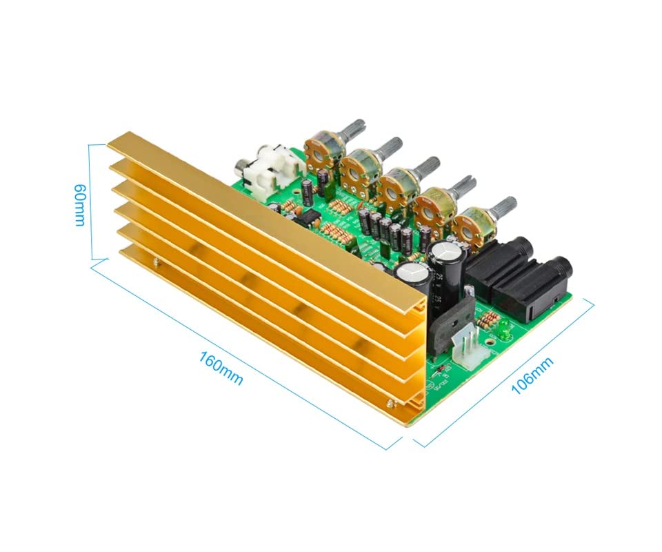 Audio Amplifier Board HIFI Digital Reverb Power Amplifier 100W Audio Preamp Rear Amplification with Tone Control