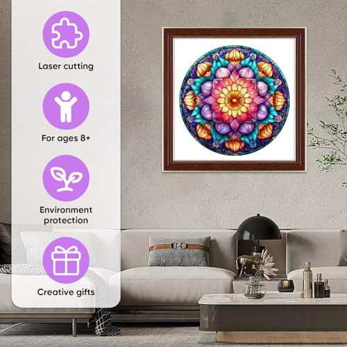 MEATRN Mandala Flowers 200 Pieces Wooden Puzzles for Adults miniatura 5