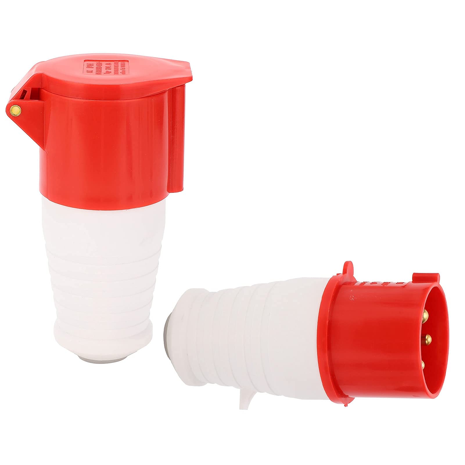 GAESHOW 4 Pin Industrial Plug Coupler, 32A 3 Phase IP44 Waterproof Industrial Plug Connector, Waterproof Socket Set AC 380V‑415V for Agriculture Chemical Metallurgy Station