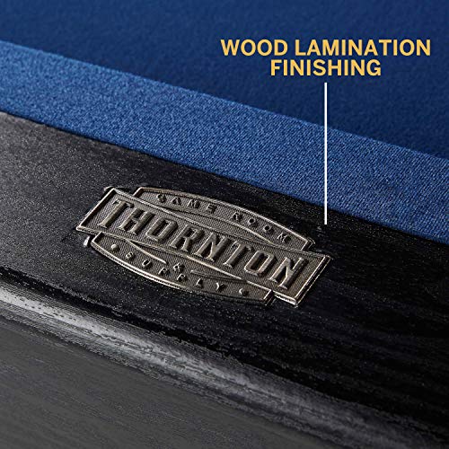 THORNTON 7′ Modern Drop Pocket Table With Pool Ball and Cue Stick Set