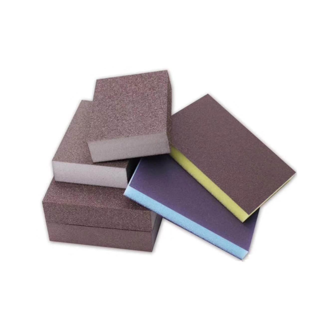 HOMSFOU 48 piezas Bloques de Esponja Abrasiva para Lijado Doble Cara Muebles Paredes y Limpieza de Cocina Flexible para Lijado Seco y Húmedo Uso Múltiple