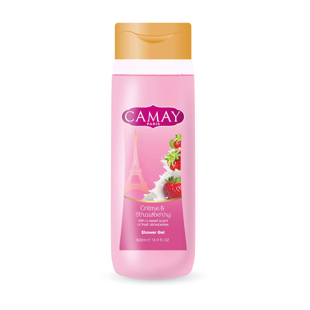 Camay Paris Crème &Strawberry Shower Gel, Pink, 500 ml