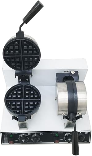 Miniatura 6 de Intbuying Antiadherente 110 V eléctrico doble rotatorio wafflera máquina máquina de hierro para la fabricación de postres 110 V