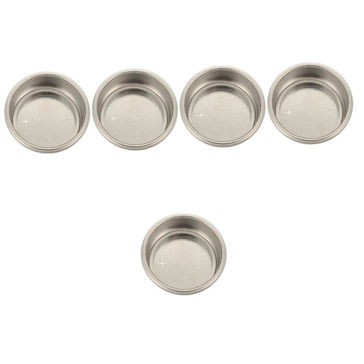 Uonlytech 5pcs Stainless Steel Espresso Filter Basket Coffee Machine Supply for Brewing Fit for Various Espresso Models