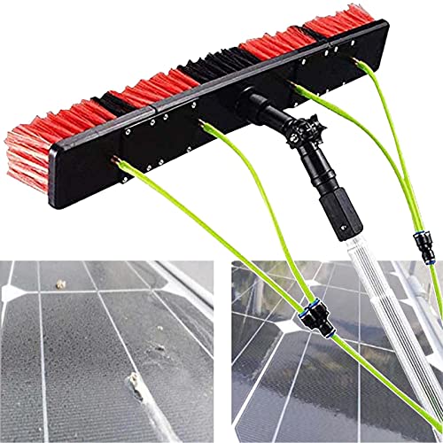 Cepillo para Limpiar Cristales Kit de Poste telescópico para Suministro de Agua doméstico Cepillo Giratorio para Paneles solares Paneles solares fotovoltaicos, Poste par