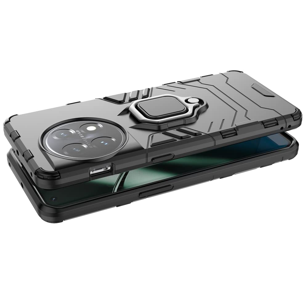 Custodia Rugged Armor OnePlus 11: Cover Antiurto Con Anello 360° E Supporto Magnetico – Nero