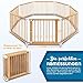 KIDUKU® 7,2 Meter Baby Laufgitter XXL klappbar inkl. Tür | Laufstall mit doppelter Sicherung | Absperrgitter für Kinder inkl. 8 Elementen | Krabbelgitter individuell formbar