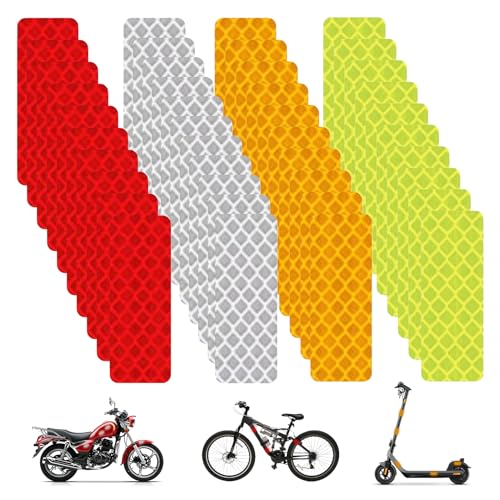 40 Stück Reflektoren Aufkleber Reflektorband Selbstklebend Reflektierende Aufkleber Reflektierendes Klebeband Sicherheit Warnband Reflektoren Fahrrad Reflektor Sticker Reflektorbänder für Motorrad