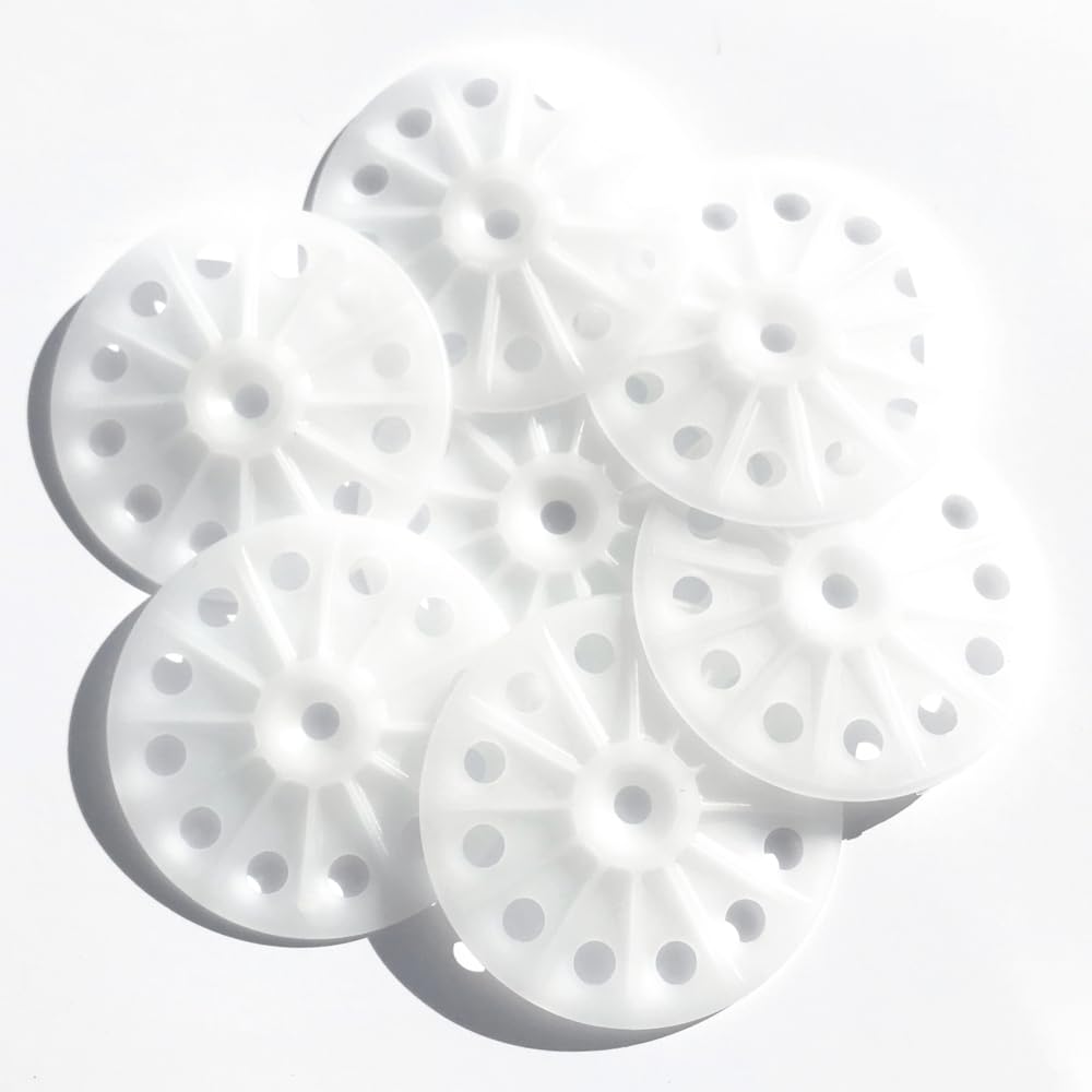 (100 PCS) Polipropileno Fijación Arandelas 60 mm para EPS, XPS, Rockwool, Fibra de Vidrio, Suave Juntas de Aislamiento