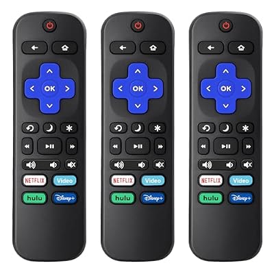 (3 Pack) Replacement Remote for Roku-TV-Remote,Compatible for All Onn-Hisense-TCL-Westinghouse-Sharp-Philips-Element Roku TV Remotes