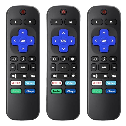 (3 Pack) Replacement Remote for Roku-TV-Remote Compatible for All Onn-Hisense-TCL-Westinghouse-Sharp-Philips-Element Roku TV Remotes