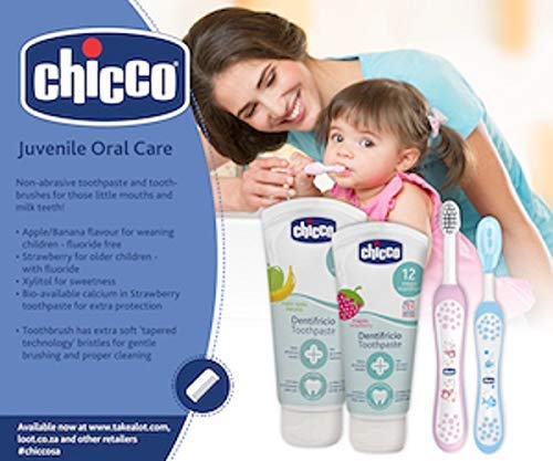 Chicco Apple Banana Flavored Toothpaste (50 Ml) with Strawberry Flavored Toothpaste (50 Ml) Combo 1