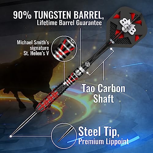 Shot! Darts Michael Smith Tenacious Front Weighted 90% Tungsten Pro Throwing Darts Steel Tip Set Professional Made in New Zealand Designed Dart Flights for Women & Men Metal Tip Bar Darts for Adults - Image 3
