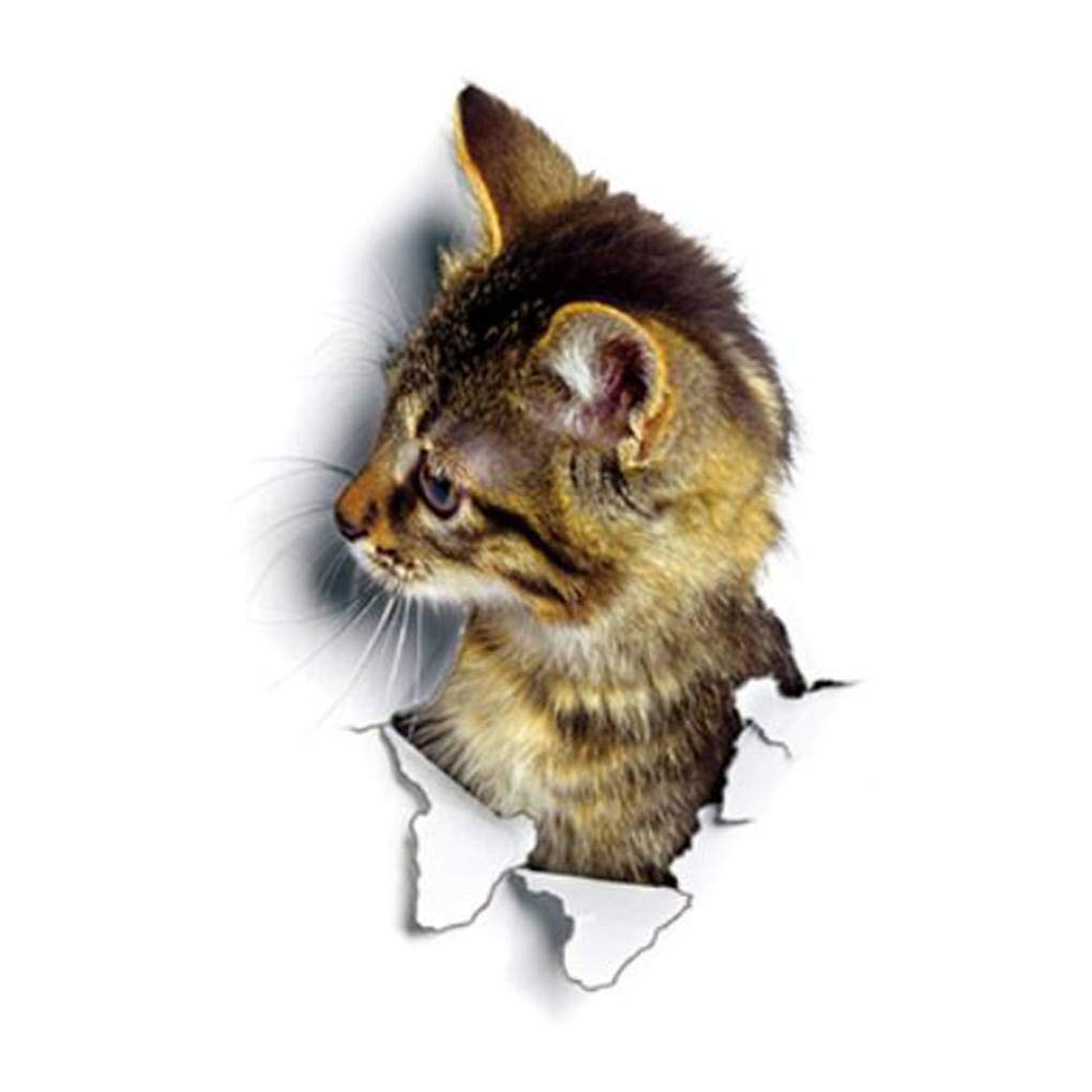 SKKWJEGE DIY 3D Removable Cat Toilet Stickers Kids Room Decor Nursery Decal Sticker Wallpaper Poster, Cute cat 2