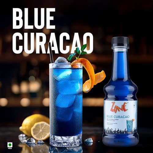Image of Zone Mojito & Blue Curacao Flavoured Syrup Combo | 300 ml x 2 Bottles | Premium Syrup for Cocktails, Mocktails, Coffee, Milkshakes & Desserts