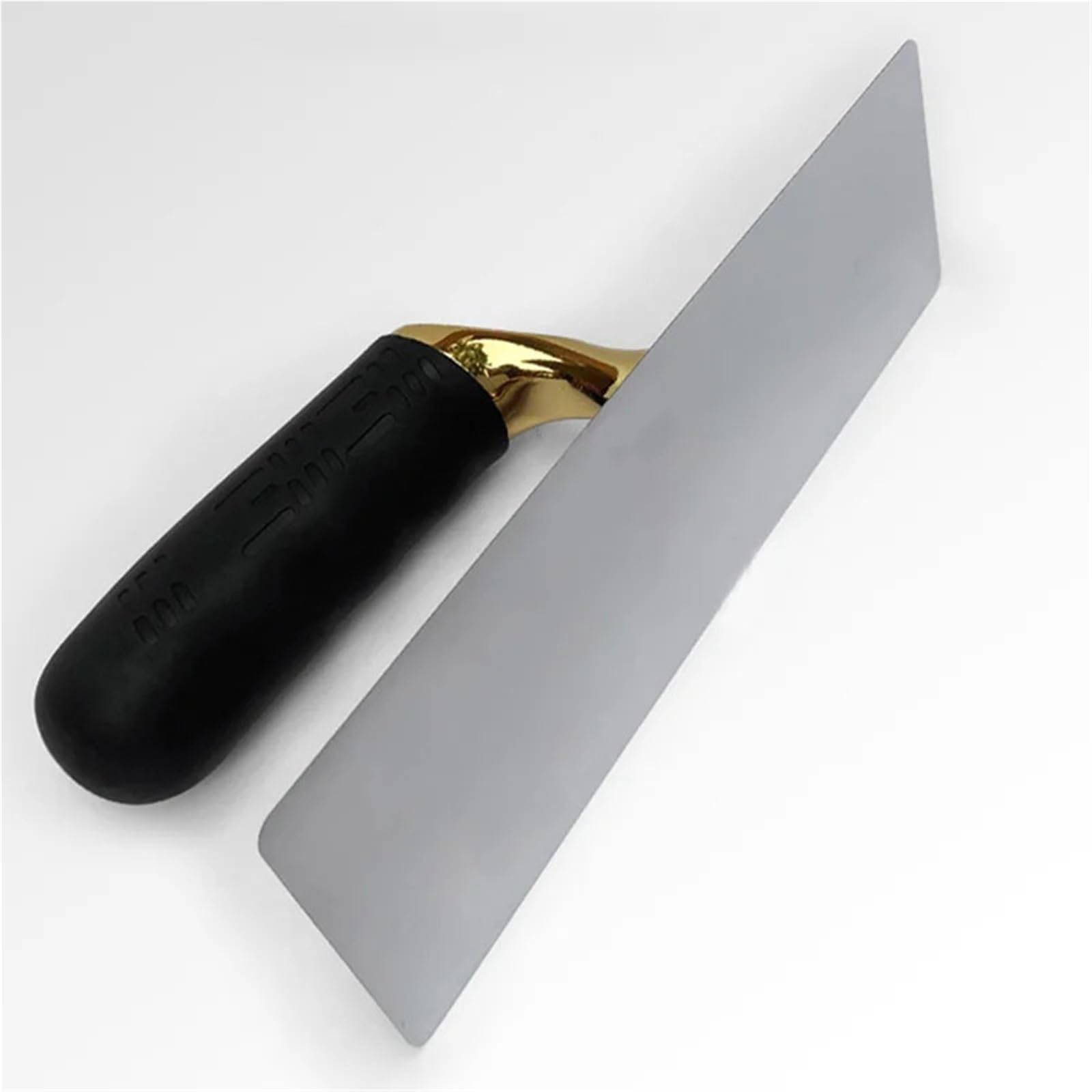Llana Cuchillo de masilla acero inoxidable, paleta albañilería yeso, herramientas construcción pared con mango goma(200MM Gold)