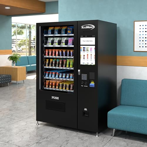 Image of KoolMore Non-Refrigerated Snack Vending Machine with 60 Slots and 22 Inch Touch Screen with Bill Acceptor in Black (KM-VMNT-50-B)