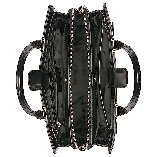Image of Calvin Klein Womens Astrid Triple Compartment Organizational Satchel