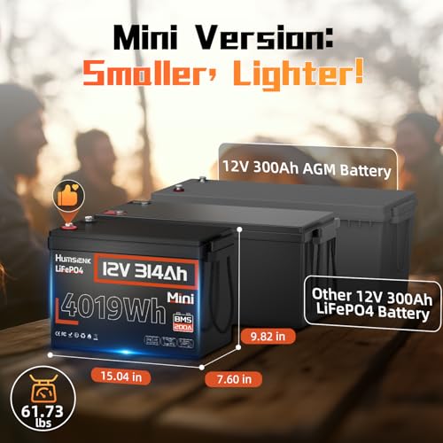 Image of 48V 314Ah (4 PACK 12V 314Ah) Battery LiFePO4 Lithium Built-in 200A BMS, 15000 Deep Cycles Battery 4019Wh with Low-Temp Protection for RV Marine Home Energy Storage Off-Grid Living
