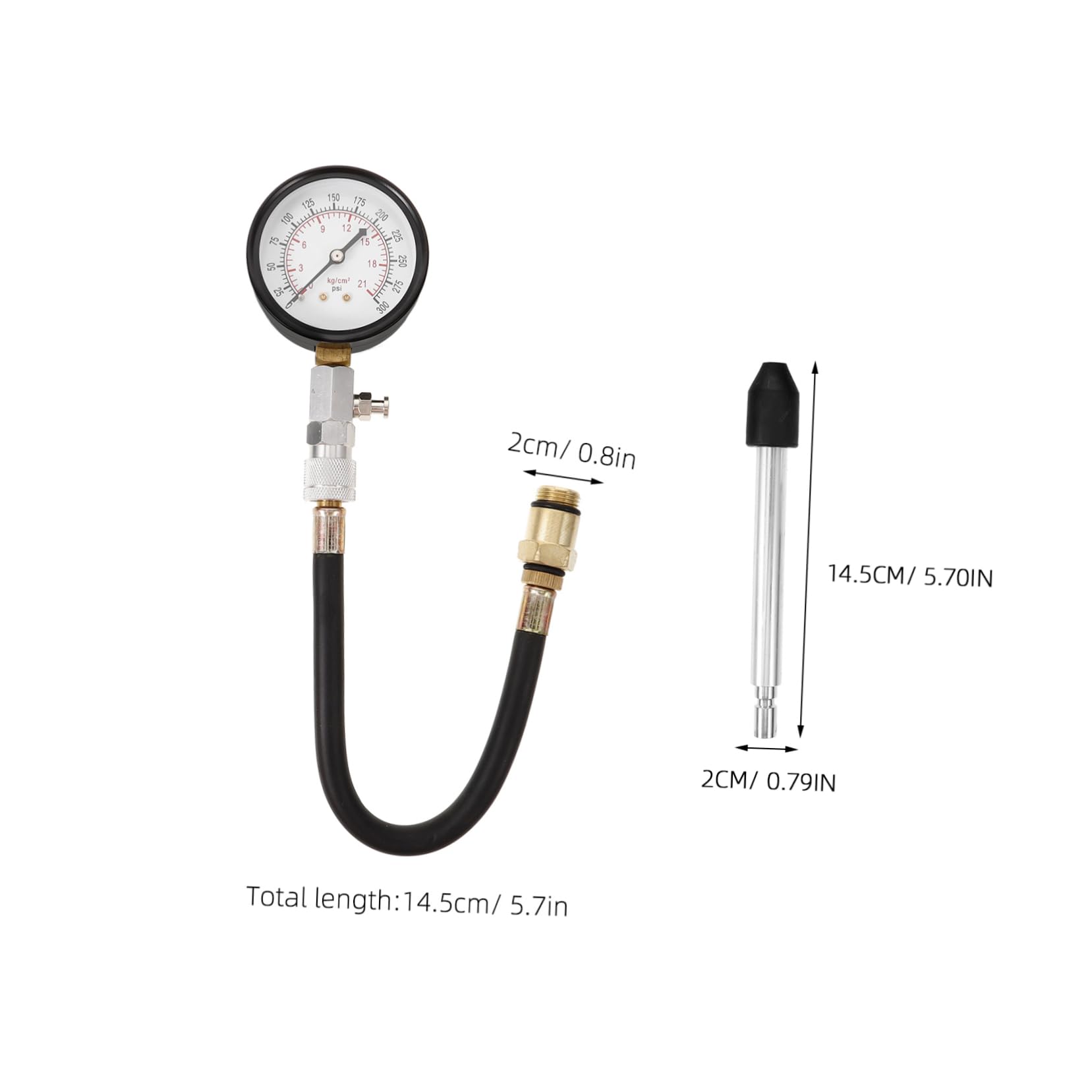 SOIMISS 1 set Kit Tester Compressione per Auto Strumento Professionale per Misurazione Pressione Cilindri Compatibile con Diversi Tipi Design Compatto e per Facilità Trasporto