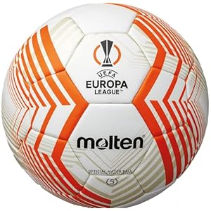 Voetbal Molten Top wedstrijdbal F5U5000-23 UEL 2022/23, Acentec, wit/oranje, maat 5