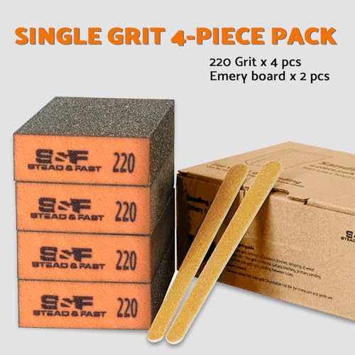 Sanding Sponge 220 Grit 4 Pcs, Coarse Medium Fine Sanding Block, Sander Sponges for Drywall Metal, Sandpaper Sponge Sanding Blocks for Wood by S&F STEAD & FAST - Thumbnail 6