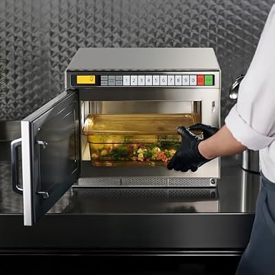 Panasonic PRO1 Commercial Microwave Oven, Heavy Duty, .6 cu ft 2100W, 5-Stage Cooking, LCD Display, Stainless Steel, Programmable, NSF & UL Approved - NE-21521