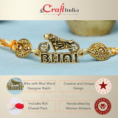 Image of eCraftIndia Lord Ganesha Bracelet Rakhi for Brother With Gift Combo Set | Single Rakhi Bracelet for Brother Bhai Bhaiya Bhabhi | Beads Bracelet for Man | Best Bro Ever Fridge Magnet