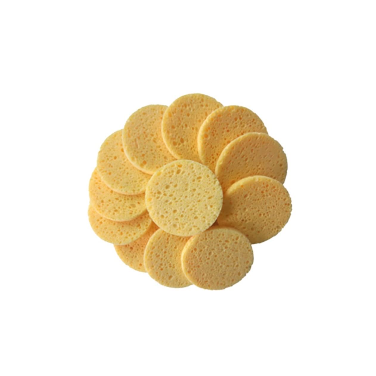 DOITOOL 60pezzi Spugnette Struccanti Rotonde Cotone Puff Per Pulizia Viso Strumenti Per Rimozione Makeup Cellulosa Colore Naturale