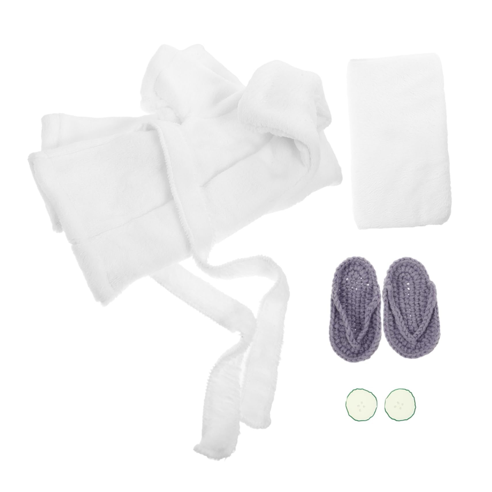 Ciieeo Kit de Bata de Baño para Fotografía de Recién Nacidos Juego de Toallas para Bebé Toalla de Baño para Niños Pequeños Capucha Polar Coral Bebé