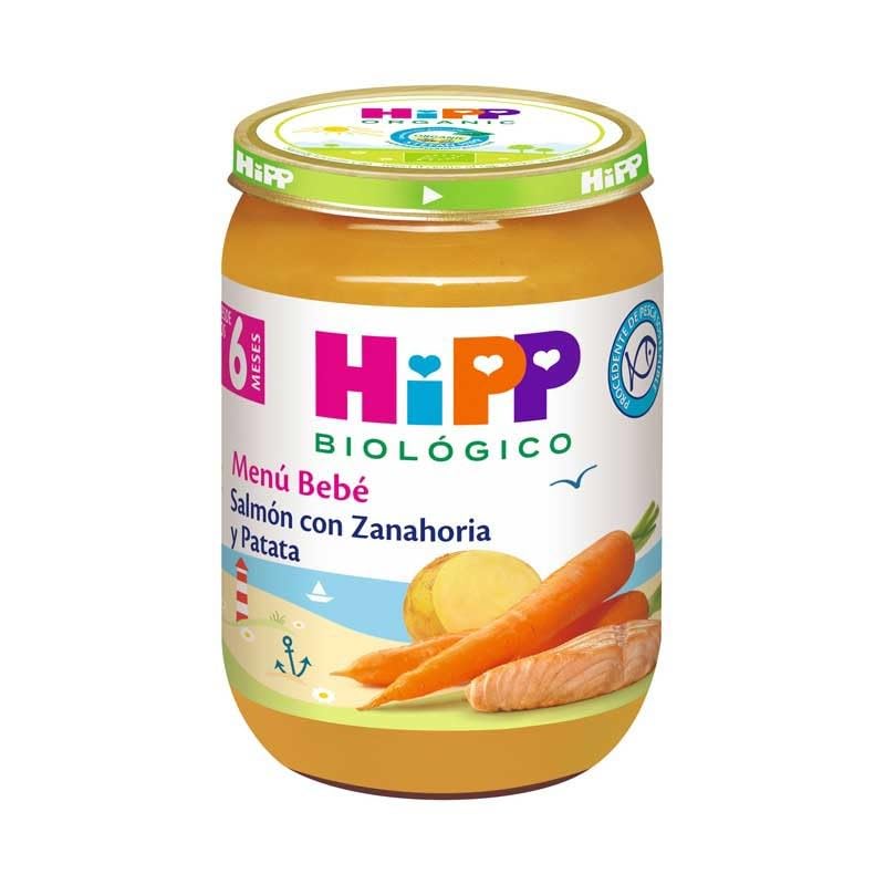HiPP Biológico - Tarrito De Salmón con Zanahoria y Patata BIO - 190g - Menú Bebé - Sin Azúcar Añadido - Apto A Partir de los 6 Meses