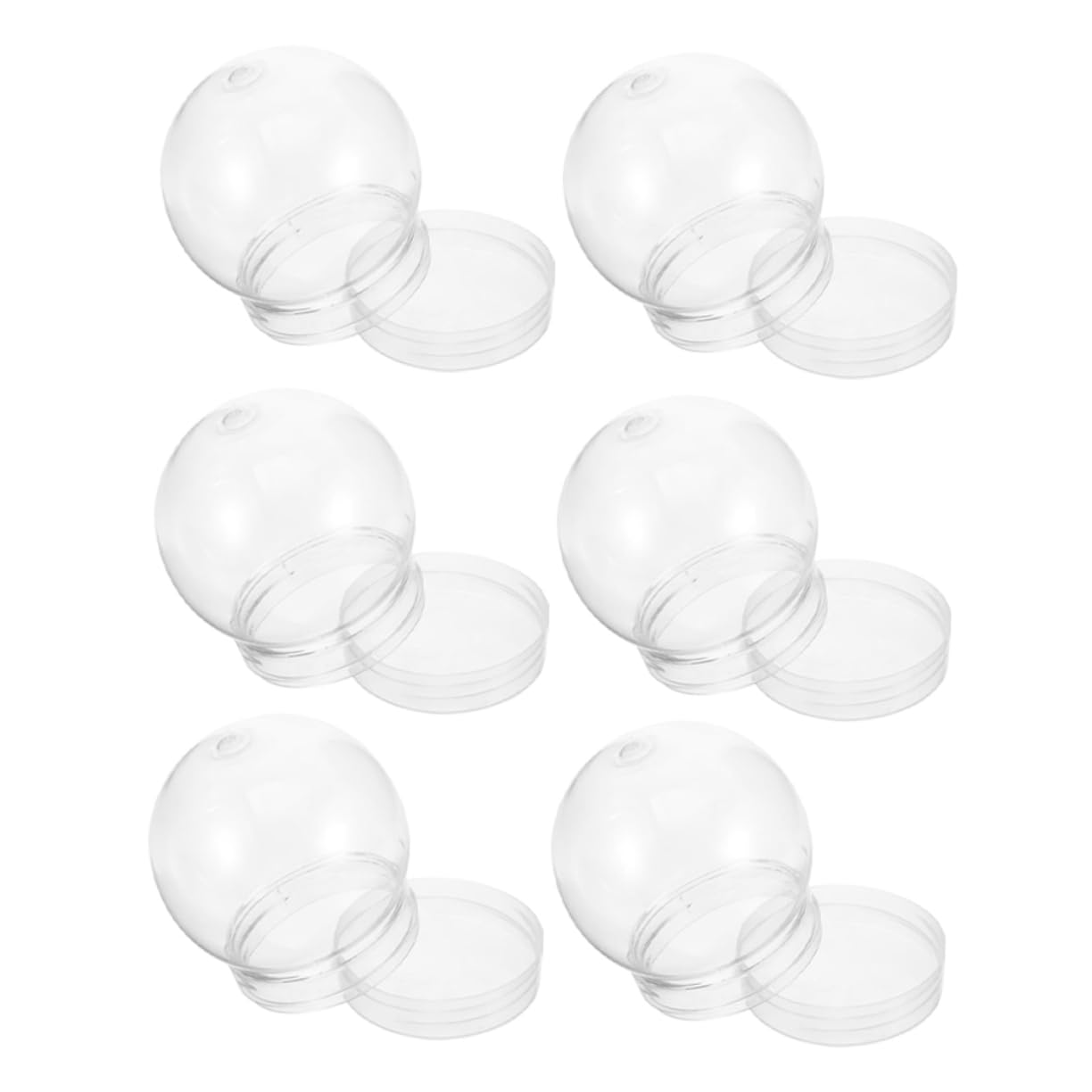 MAGICLULU 30 Piezas Globo de de plástico Transparente. de Nieve casera frascos de Bolas de Nieve con Tapas Globos de vacios Manualidades para Hacer Globos de la Mascota