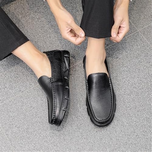 Mens Loafers Classic Leather Lightweight Breathable Loafers for Walking Summer Wear3