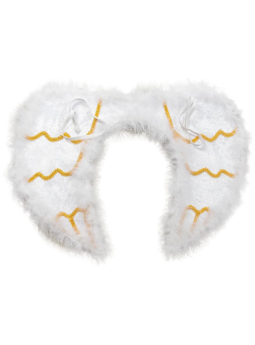 Funidelia | Alas de ángel blancas y doradas para niño y niña Navidad, Belén de Navidad - Accesorios para niños, accesorio para disfraz - Blanco