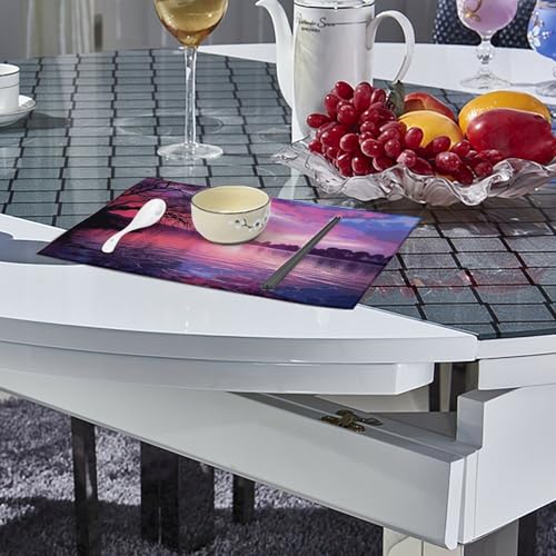 Set de table cuisine violet lot de 6 lavable protège table résistant chaleur imperméable